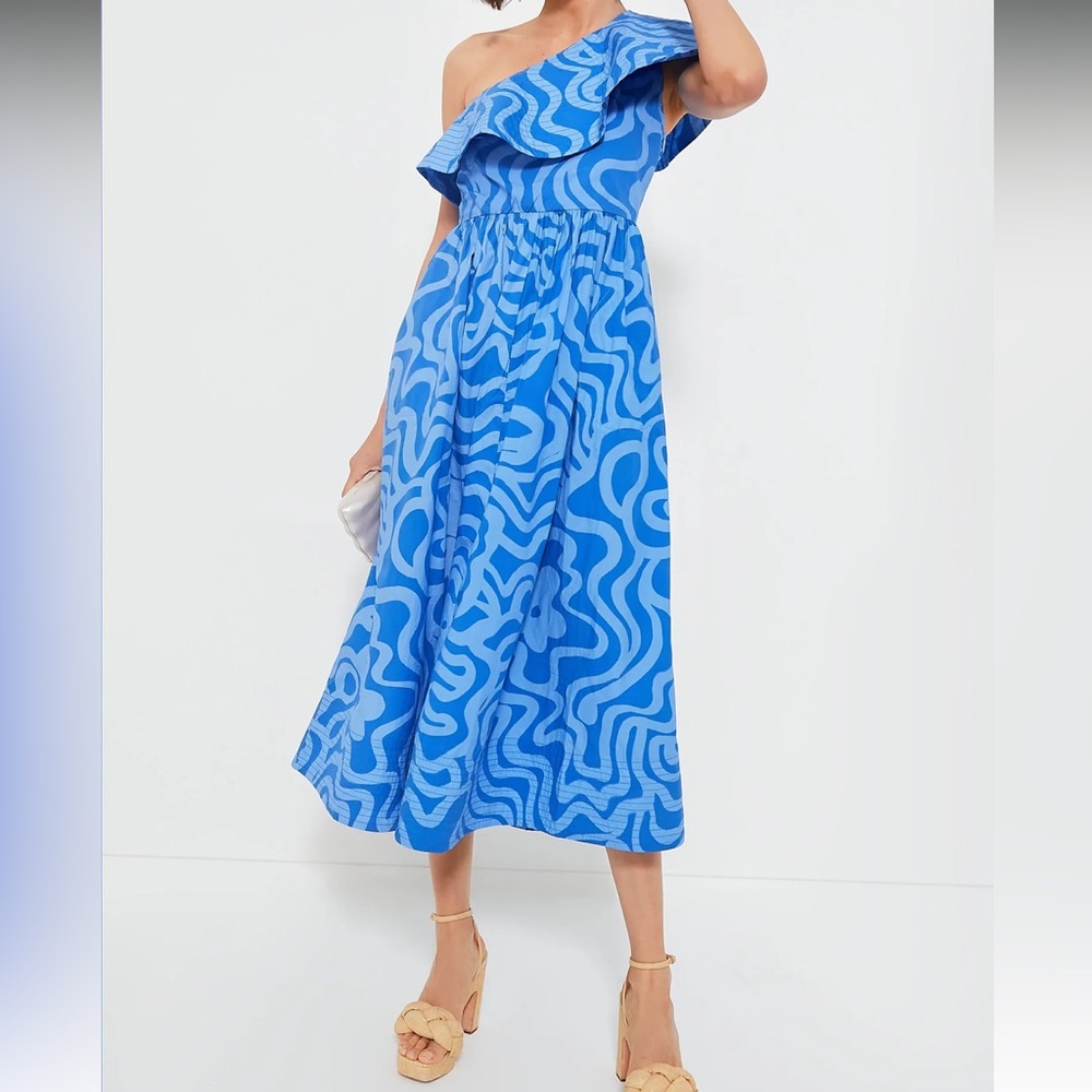 OLIPHANT
Ashbury Blue One Shoulder Ruffle Maxi - Picture 2 of 11